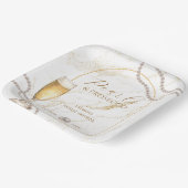 エレガントなラグジュアリー パールとプロセッコのブライズシャワー ペーパープレート (傾斜あり)