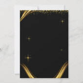 エレガントなラグジュアリー ブラック＆ゴールドの卒業パーティー 招待状 (裏面)