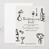 エレガントなラスティックな感謝祭のディナー 招待状 (正面/裏面)