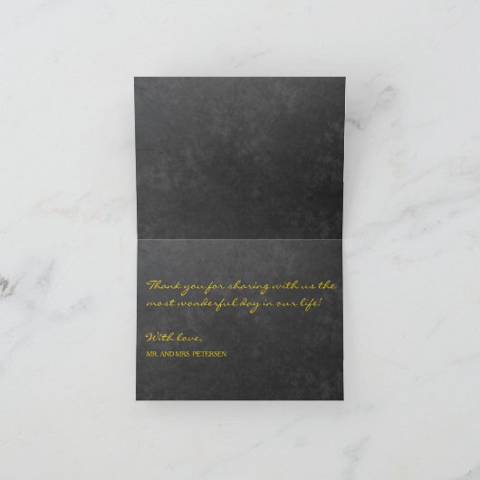 エレガントなラスティックひまわりが落ちる、感謝の気持ちを込めてのウェディング サンキューカード (内部)