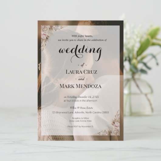 エレガントなラスティックウェディング　招待状　写真にインスパイアされた 招待状 (スタンド正面)