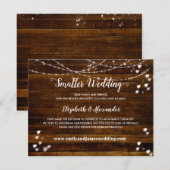 エレガントなラスティックウッドの縮小ウェディング 案内状 (正面/裏面)