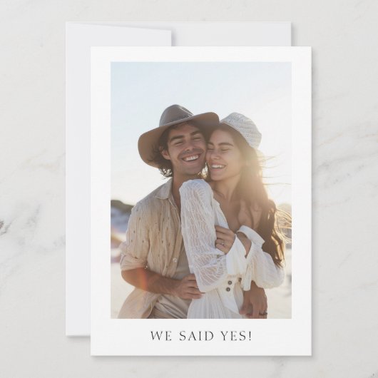 エレガントなラスティックエロープメント　私たちはイエスと言った 結婚写真 案内状 (正面)