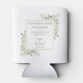 エレガントなラスティックグリーンウェディング 缶クーラー (裏面)