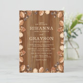 エレガントなラスティックスタイルの秋の結婚式 招待状 (スタンド正面)