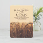 エレガントなラスティックスタイルの麦のウェディングシャワー招待状 招待状 (スタンド正面)