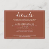 エレガントなラスティックテラコッタボーダースクリプトウェディング エンクロージャーカード (正面)