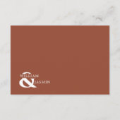 エレガントなラスティックテラコッタボーダースクリプトウェディング エンクロージャーカード (裏面)