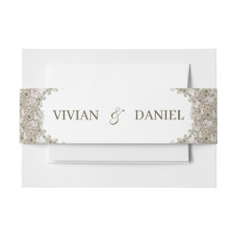 エレガントなラスティックブラウン フローラル ウェディング ベリーバンド 招待状ベリーバンド