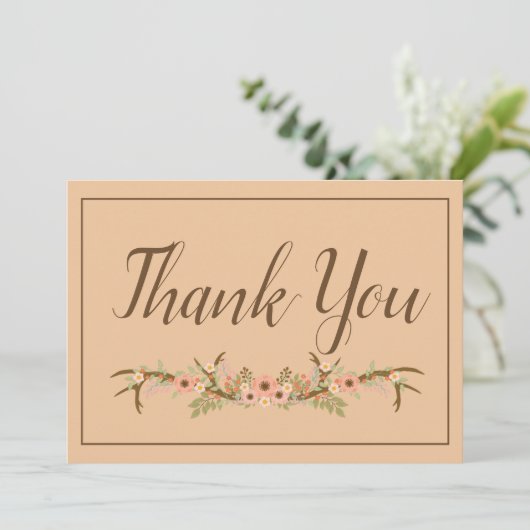 エレガントなラスティック サンクスカード サンキューカード (スタンド正面)