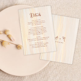 エレガントなラスティック テラコッタ & ゴールド モノグラム ウェディング エンクロージャーカード