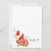 エレガントなラスティック ニュートラル ボーホー フラワル 招待状 (裏面)