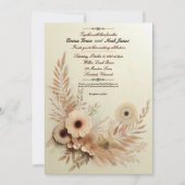 エレガントなラスティック フラワー ウェディング 招待状 (正面)