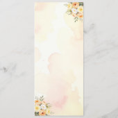 エレガントなラスティック フラワー ウォーターカラー ウェディング メニュー (裏面)