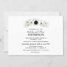 エレガントなラスティック ブラック＆ホワイト フラワー ウェディング アフター