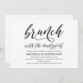 エレガントなラスティック ポストウェディング ブランシュ 招待状カード 招待状 (正面/裏面)