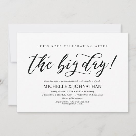 エレガントなラスティック ポストウェディング ブランシュ 招待状カード 招待状 (正面)