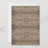 エレガントなラスティック ラベンダー ボーホー ウェディング インビテーション (裏面)