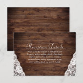 エレガントなラスティック ヴィンテージ ウェディング レセプションの詳細 招待状 (正面/裏面)