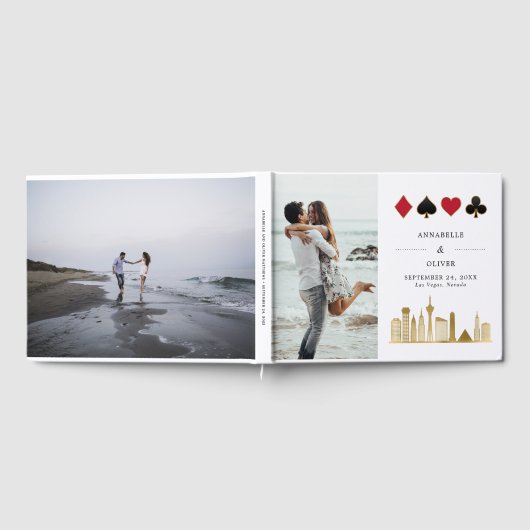 エレガントなラスベガスでのフォトデスティネーションウェディング ゲストブック (全面)