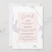 エレガントなラベンダーとピーチのオールインワンウェディング 招待状 (裏面)