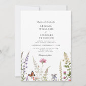 エレガントなラベンダーと野の花が咲き誇る 招待状 (正面)