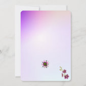 エレガントなラベンダーに花のアクセント サンキューカード (裏面)