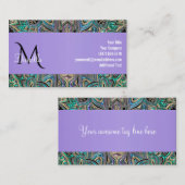 エレガントなラベンダーの紫色の青緑の金ゴールドの曼荼羅 名刺 (正面/裏面)