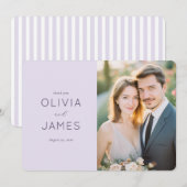 エレガントなラベンダーの結婚式 感謝 (正面/裏面)