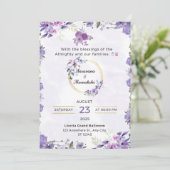 エレガントなラベンダーの花のウェディング招待状 招待状 (スタンド正面)