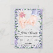 エレガントなラベンダーの花畑の招待状 招待状 (正面/裏面)