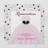 エレガントなラベンダーの赤面および黒いキンセアニェラ 招待状 (正面/裏面)