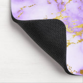 エレガントなラベンダーの金ゴールドのフェイクな金属大理石パターン マウスパッド (コーナー)