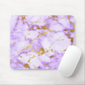 エレガントなラベンダーの金ゴールドのフェイクな金属大理石パターン マウスパッド (マウス)