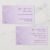 エレガントなラベンダーは名刺渦巻きます 名刺 (正面/裏面)