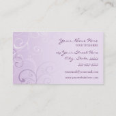 エレガントなラベンダーは名刺渦巻きます 名刺 (裏面)