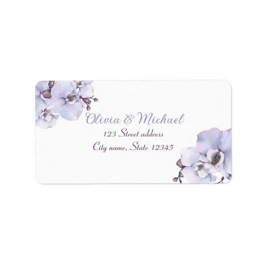 エレガントなラベンダーオーキッド 返信先ラベル ラベル (正面)