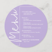 エレガントなラベンダー丸型 メニュー (正面)