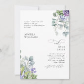 エレガントなラベンダー植物の結婚式II招待状 招待状 (正面)