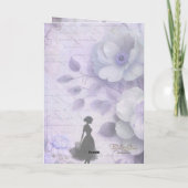 エレガントなラベンダー水彩レディバースデーカード サンキューカード (裏面)