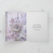 エレガントなラベンダー水彩レディバースデーカード サンキューカード (内部)
