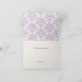 エレガントなラベンダー＆アイボリーの結婚式お礼カード サンキューカード (内部)