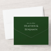 エレガントなラベンダー、アイボリー & ブルーの花束オールインワン オールインワン招待状 (裏面)