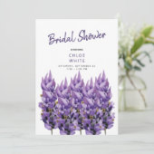 エレガントなラベンダー ステム ブライダル シャワー 招待状 (スタンド正面)