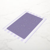 エレガントなラベンダー ストライプ 箔招待状 (回転した状態)