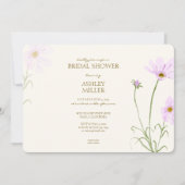 エレガントなラベンダー・スプリング・ワイルドフラワーのブライダルシャワーⅠ 招待状 (正面)