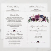 エレガントなラベンダー ネイビーブルー 花 モダン プログラム (正面/裏面)