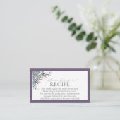 エレガントなラベンダー フラワーの料理のレシピをお持ちください エンクロージャーカード (スタンド正面)