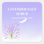 エレガントなラベンダー フラワーパープル サマー スクエアシール (正面)
