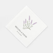 エレガントなラベンダー フラワー ウェディング ナプキン スタンダードランチョンナプキン (角)